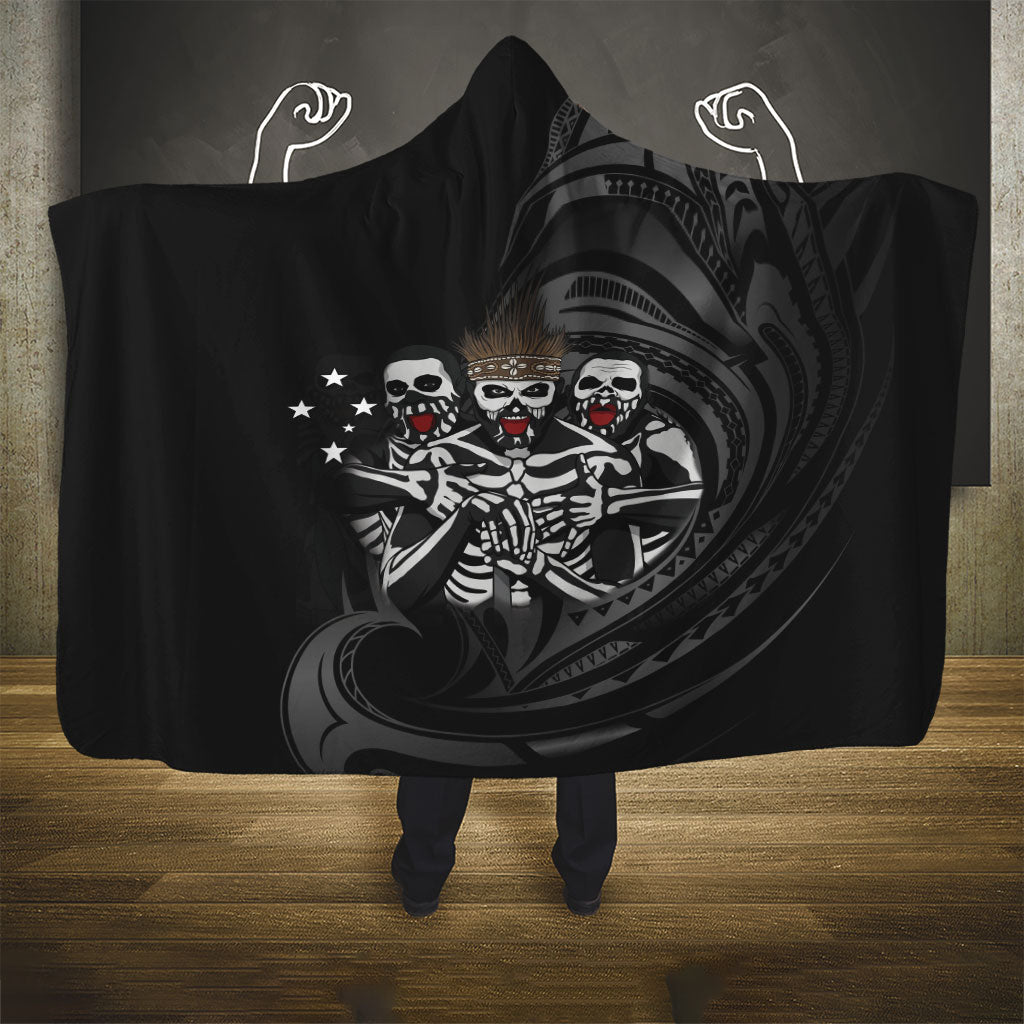 Skeleton Tribe Simbu Province Hooded Blanket Papua New Guinea Indigenous Pattern LT9 - Polynesian Pride