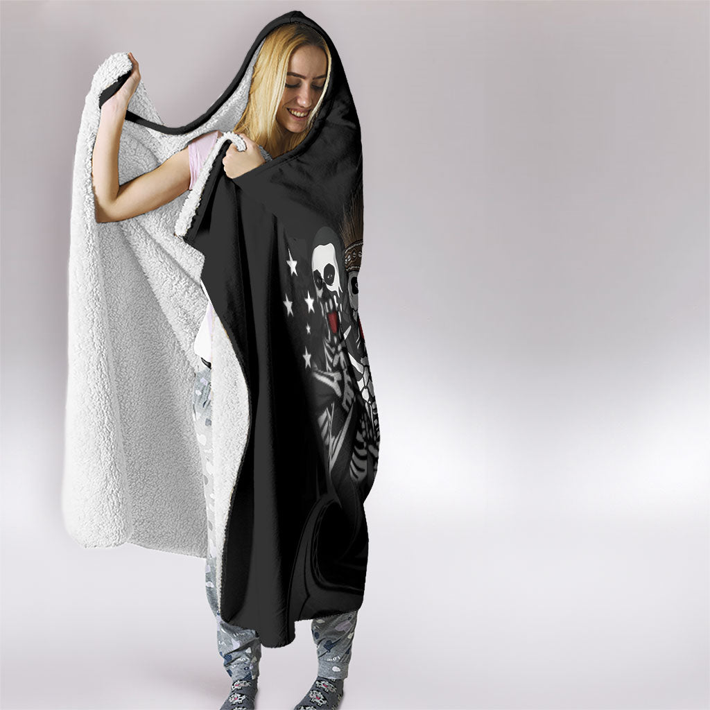Skeleton Tribe Simbu Province Hooded Blanket Papua New Guinea Indigenous Pattern LT9 - Polynesian Pride