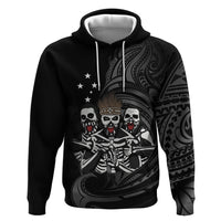 Skeleton Tribe Simbu Province Hoodie Papua New Guinea Indigenous Pattern LT9 Pullover Hoodie Black - Polynesian Pride