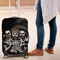 Skeleton Tribe Simbu Province Luggage Cover Papua New Guinea Indigenous Pattern LT9 Black - Polynesian Pride