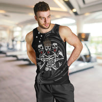 Skeleton Tribe Simbu Province Men Tank Top Papua New Guinea Indigenous Pattern LT9 Black - Polynesian Pride