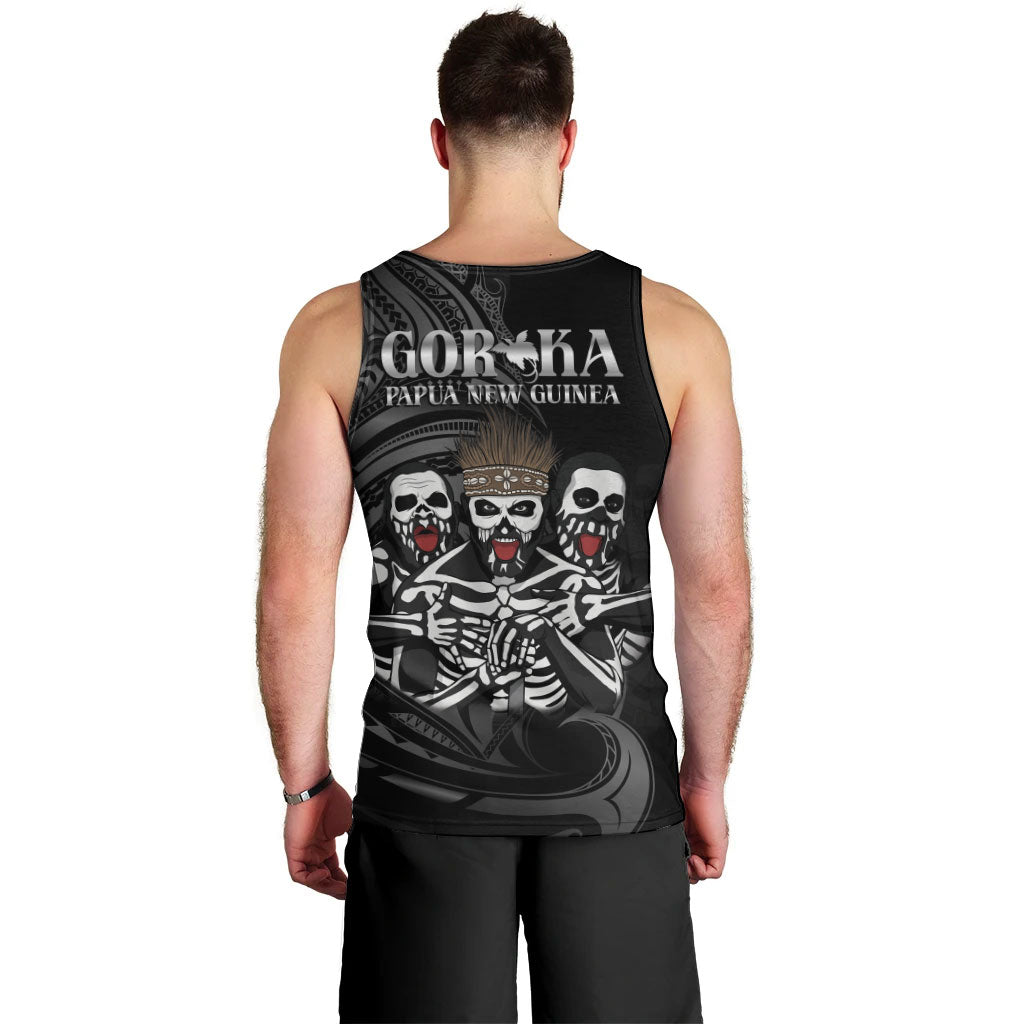 Skeleton Tribe Simbu Province Men Tank Top Papua New Guinea Indigenous Pattern LT9 - Polynesian Pride