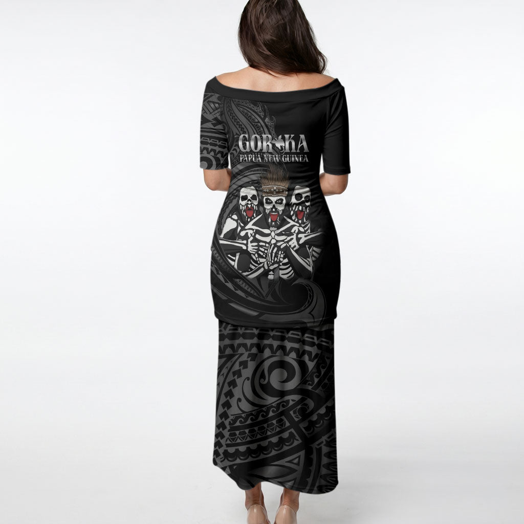 Skeleton Tribe Simbu Province Puletasi Papua New Guinea Indigenous Pattern LT9 - Polynesian Pride