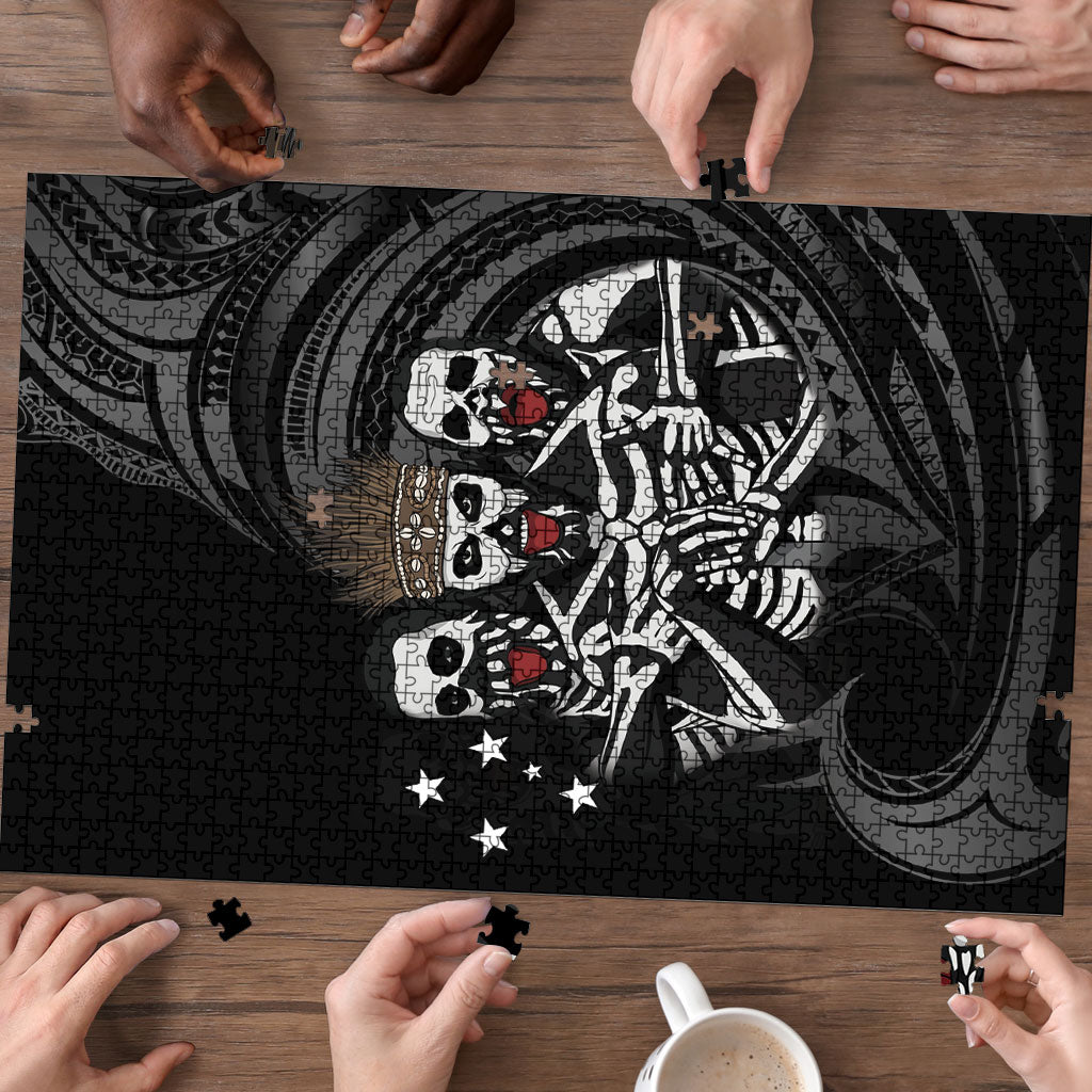 Skeleton Tribe Simbu Province Puzzle Papua New Guinea Indigenous Pattern LT9 - Polynesian Pride