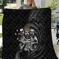 Skeleton Tribe Simbu Province Quilt Papua New Guinea Indigenous Pattern LT9 Black - Polynesian Pride