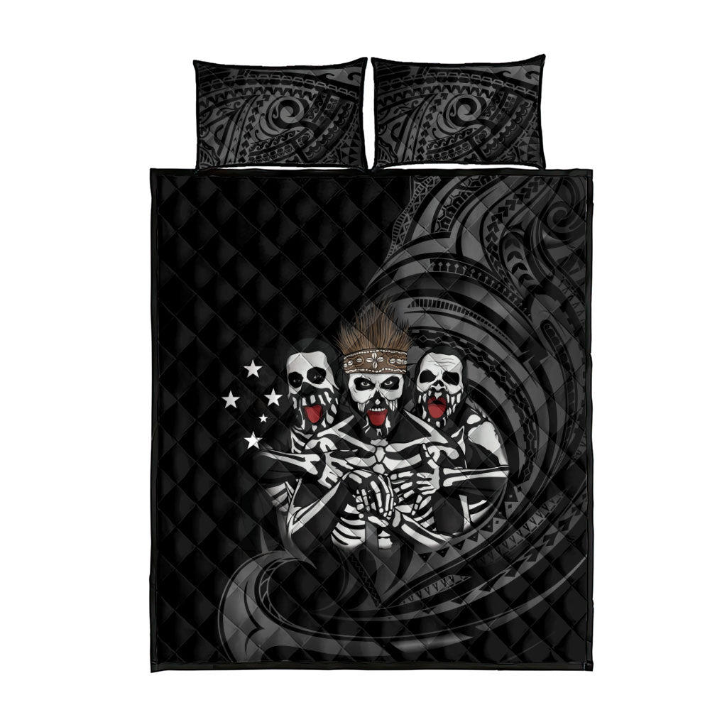 Skeleton Tribe Simbu Province Quilt Bed Set Papua New Guinea Indigenous Pattern LT9 - Polynesian Pride