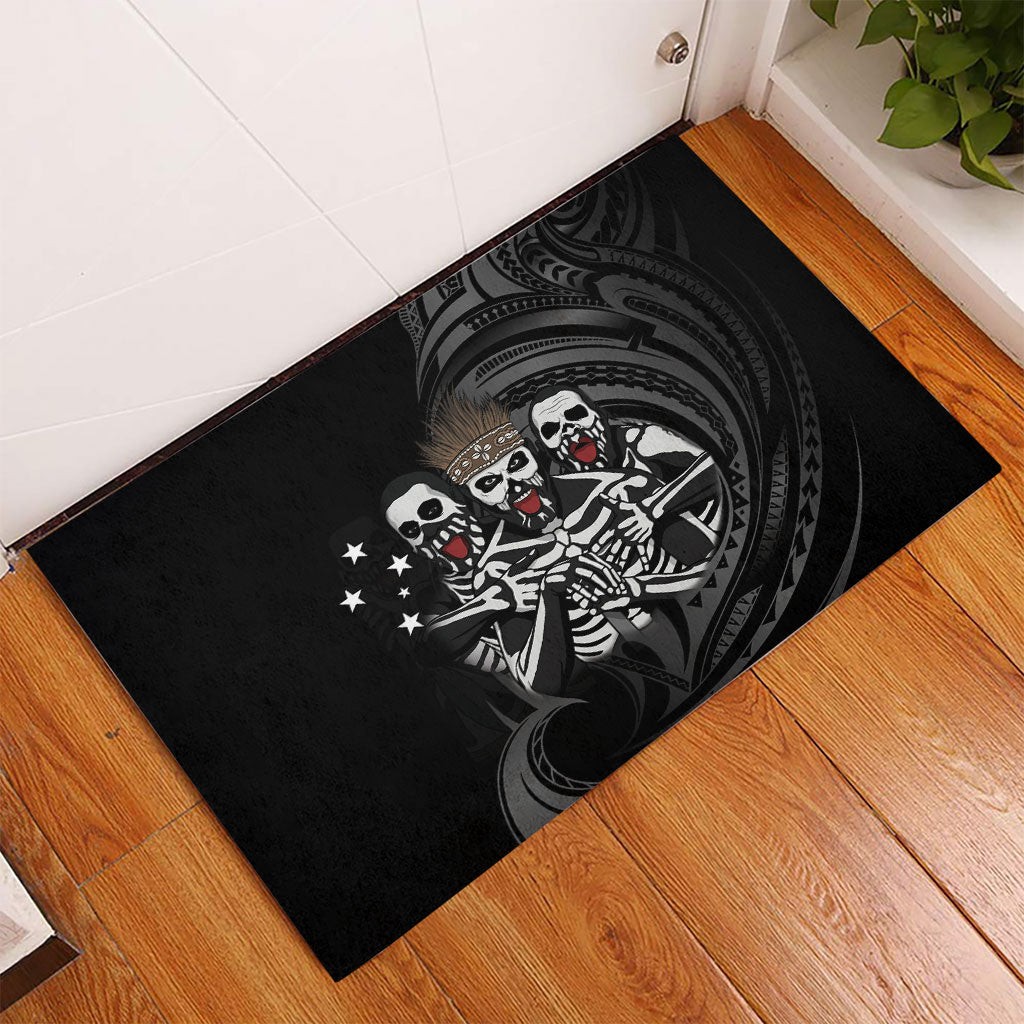 Skeleton Tribe Simbu Province Rubber Doormat Papua New Guinea Indigenous Pattern LT9 - Polynesian Pride