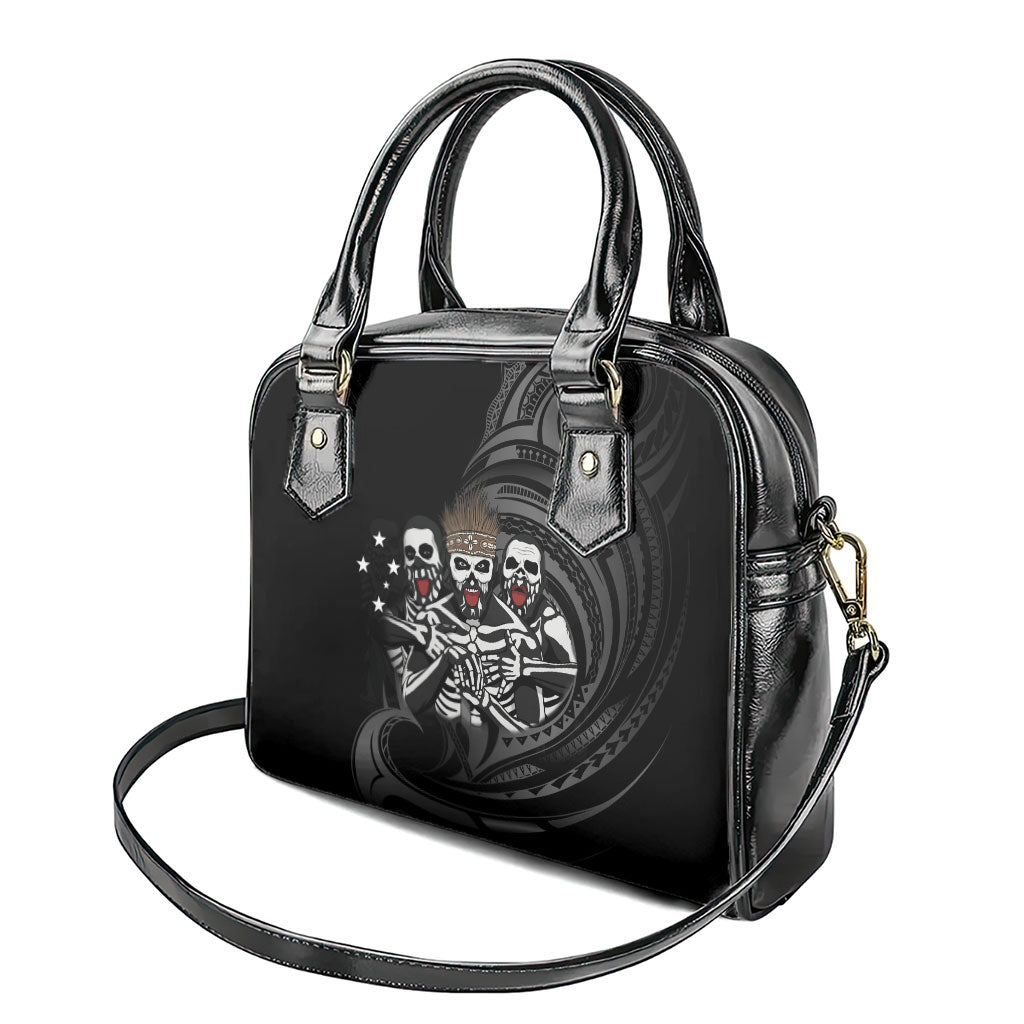 Skeleton Tribe Simbu Province Shoulder Handbag Papua New Guinea Indigenous Pattern LT9 - Polynesian Pride