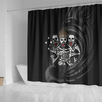 Skeleton Tribe Simbu Province Shower Curtain Papua New Guinea Indigenous Pattern LT9 - Polynesian Pride