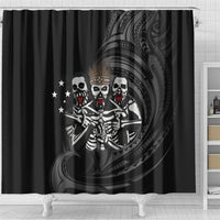Skeleton Tribe Simbu Province Shower Curtain Papua New Guinea Indigenous Pattern LT9 - Polynesian Pride