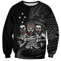 Skeleton Tribe Simbu Province Sweatshirt Papua New Guinea Indigenous Pattern LT9 Unisex Black - Polynesian Pride