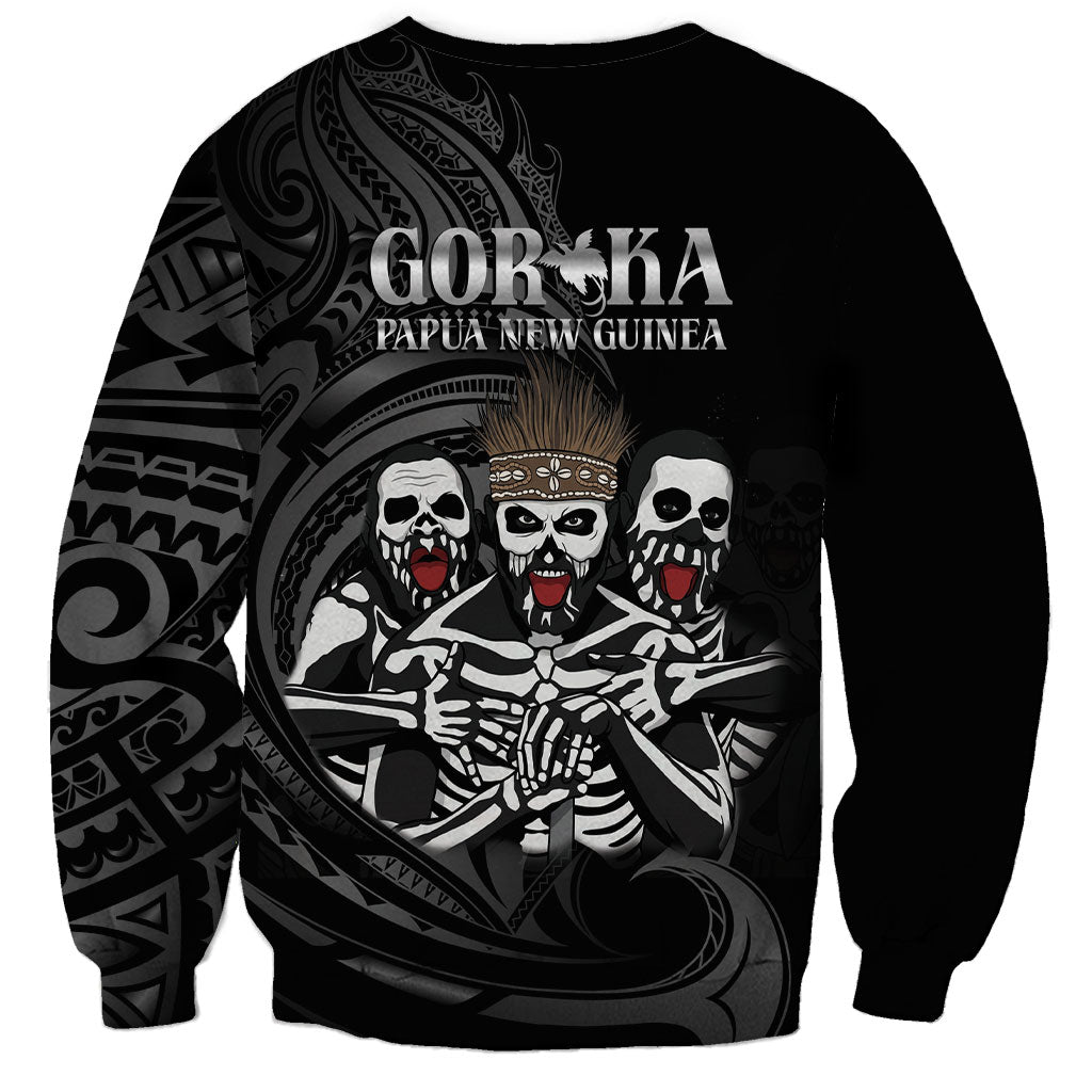 Skeleton Tribe Simbu Province Sweatshirt Papua New Guinea Indigenous Pattern LT9 - Polynesian Pride
