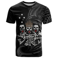 Skeleton Tribe Simbu Province T Shirt Papua New Guinea Indigenous Pattern LT9 Black - Polynesian Pride