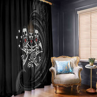 Skeleton Tribe Simbu Province Window Curtain Papua New Guinea Indigenous Pattern LT9 - Polynesian Pride