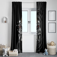 Skeleton Tribe Simbu Province Window Curtain Papua New Guinea Indigenous Pattern LT9 - Polynesian Pride