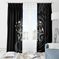 Skeleton Tribe Simbu Province Window Curtain Papua New Guinea Indigenous Pattern LT9 - Polynesian Pride