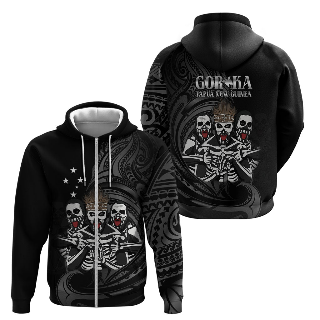 Skeleton Tribe Simbu Province Zip Hoodie Papua New Guinea Indigenous Pattern LT9 - Polynesian Pride