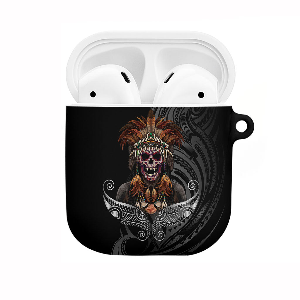 Mokomoko Tribe Eastern Highlands Province AirPods Case Papua New Guinea Indigenous Pattern LT9 Black - Polynesian Pride