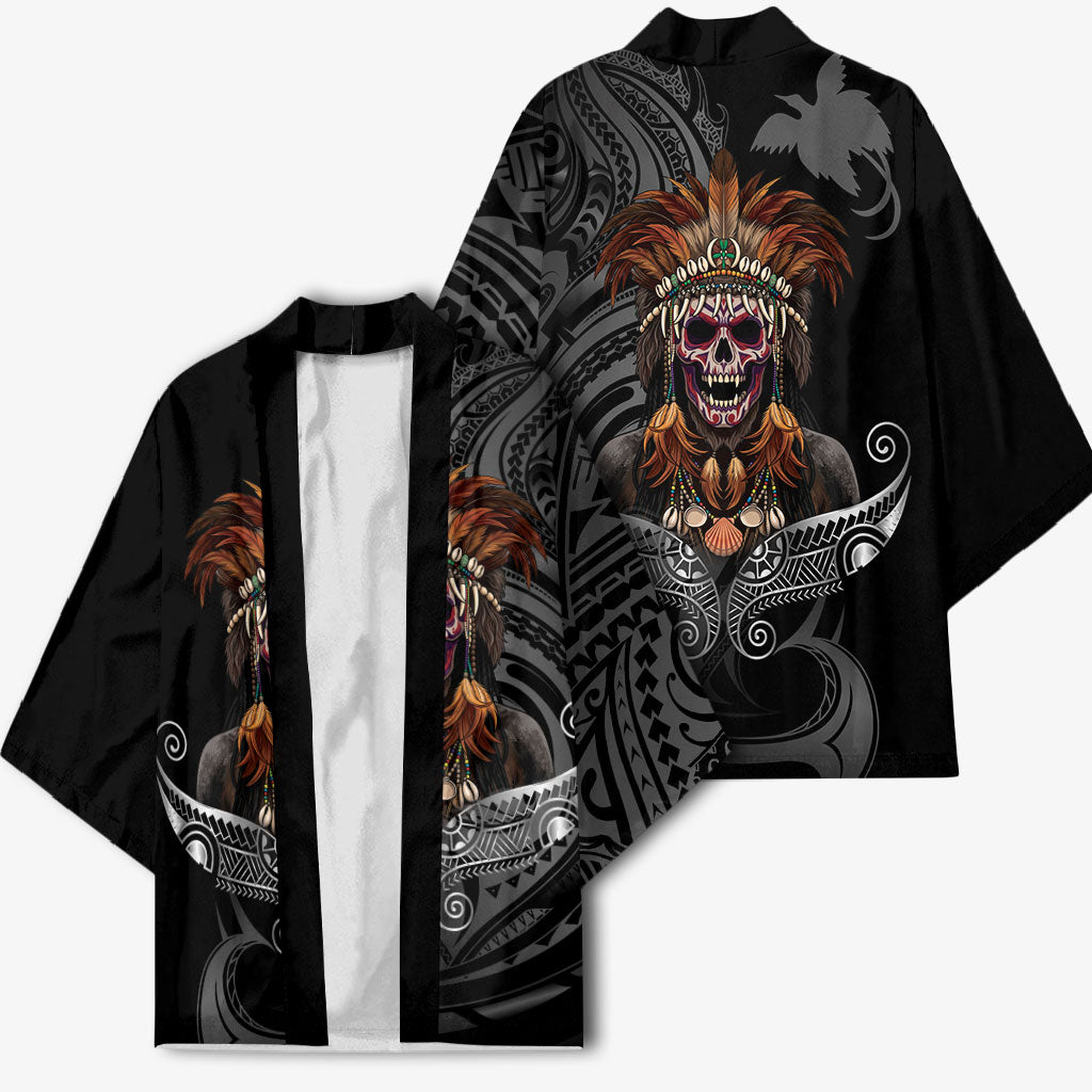 Mokomoko Tribe Eastern Highlands Province Kimono Papua New Guinea Indigenous Pattern LT9 - Polynesian Pride
