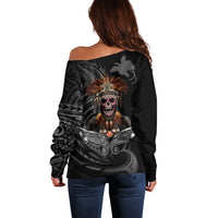Mokomoko Tribe Eastern Highlands Province Off Shoulder Sweater Papua New Guinea Indigenous Pattern LT9 - Polynesian Pride