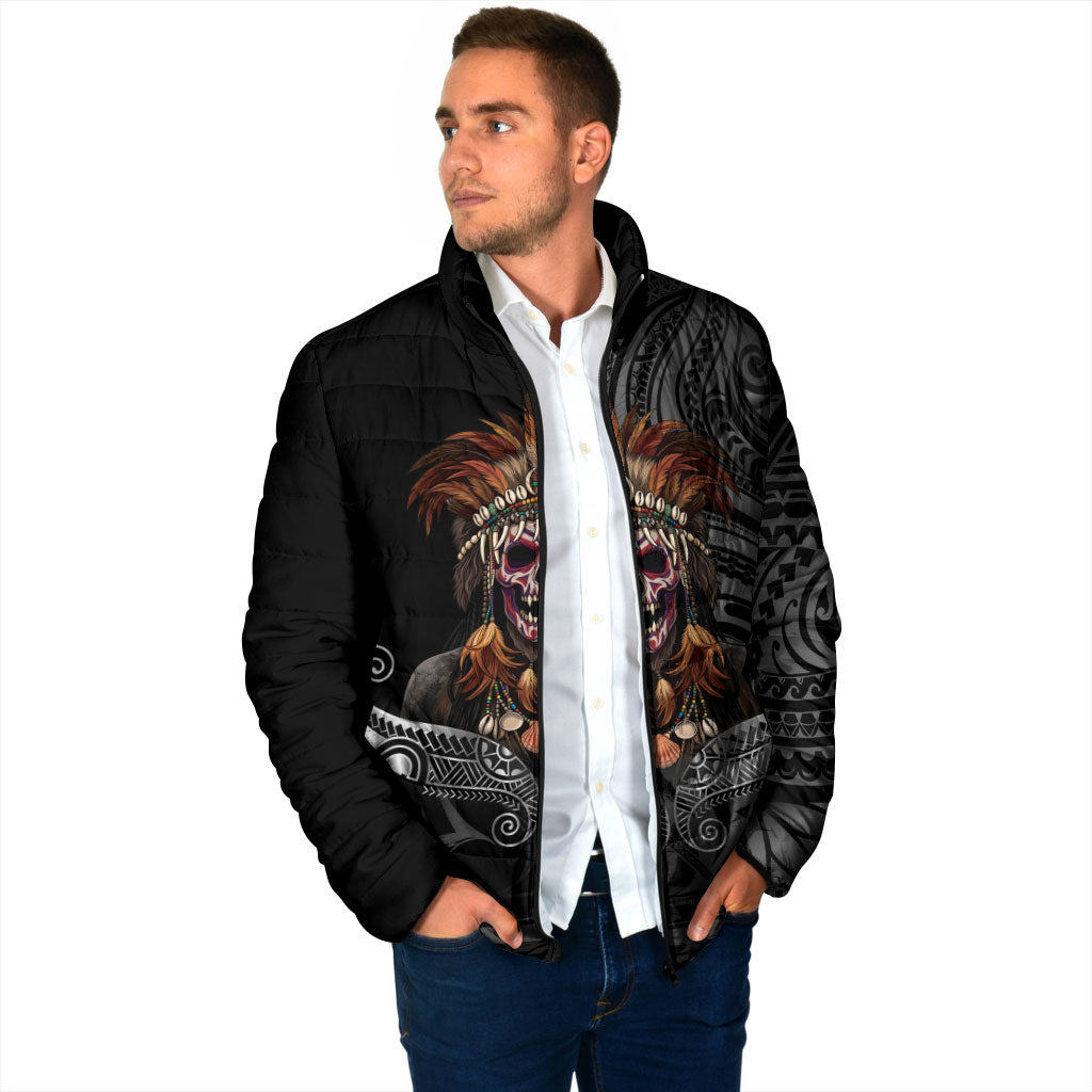 Mokomoko Tribe Eastern Highlands Province Padded Jacket Papua New Guinea Indigenous Pattern LT9 - Polynesian Pride