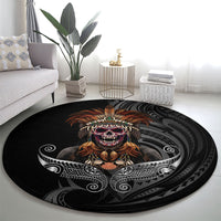 Mokomoko Tribe Eastern Highlands Province Round Carpet Papua New Guinea Indigenous Pattern LT9 - Polynesian Pride