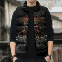 Mokomoko Tribe Eastern Highlands Province Sleeveless Puffer Jacket Papua New Guinea Indigenous Pattern LT9 - Polynesian Pride