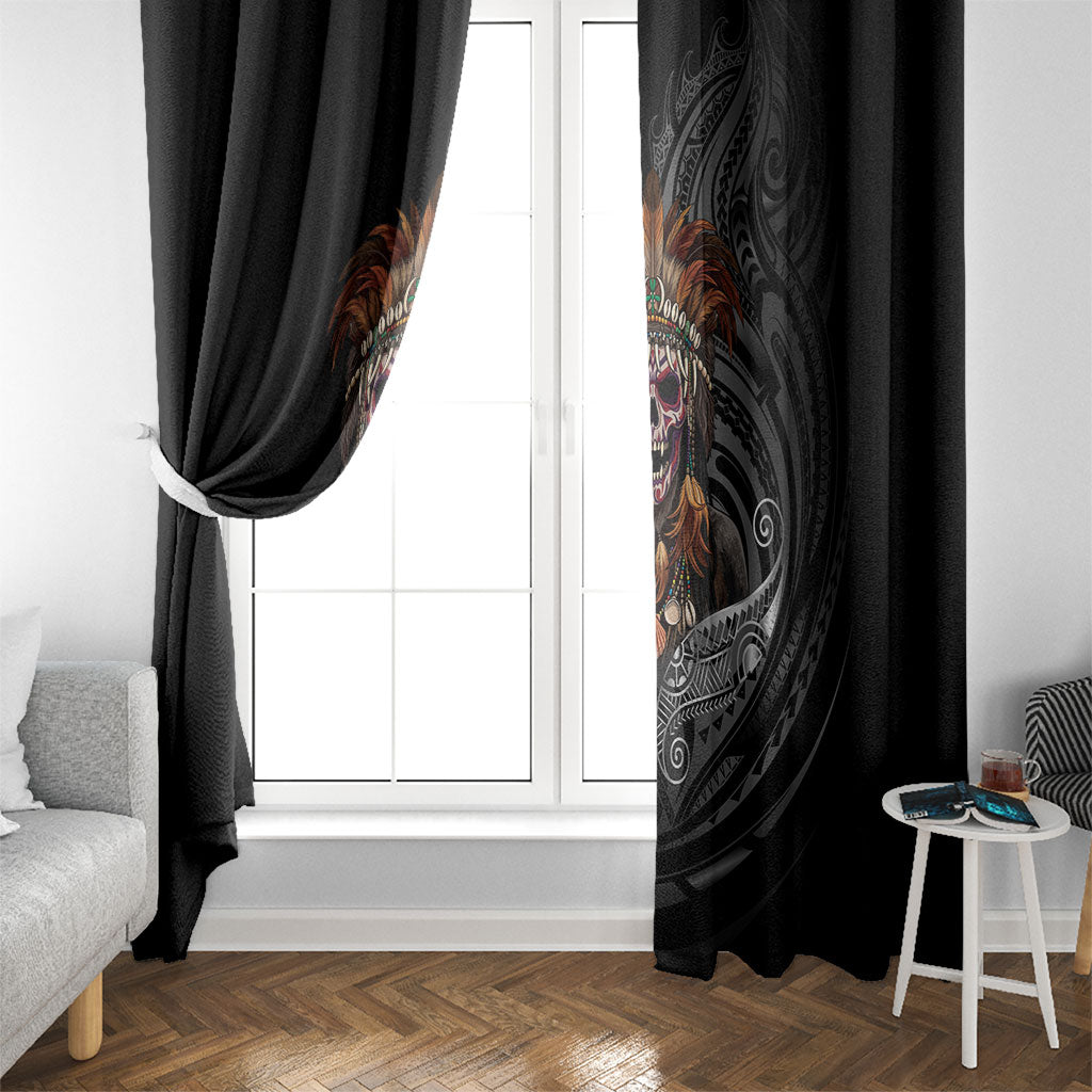 Mokomoko Tribe Eastern Highlands Province Window Curtain Papua New Guinea Indigenous Pattern LT9 - Polynesian Pride