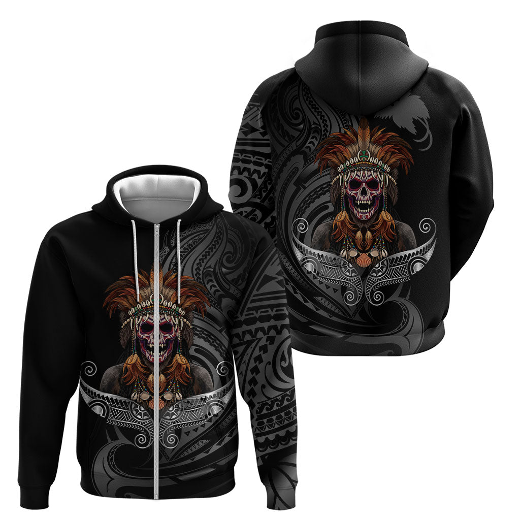 Mokomoko Tribe Eastern Highlands Province Zip Hoodie Papua New Guinea Indigenous Pattern LT9 - Polynesian Pride