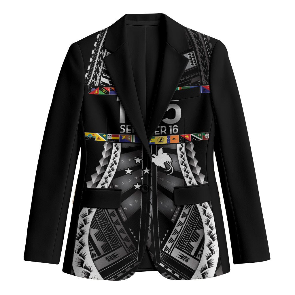 Independen Stet bilong Papua Niugini 1975 Blazer Black Tribal Papua New Guinea Province Flag LT9 Unisex Black - Polynesian Pride