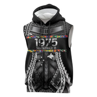 Independen Stet bilong Papua Niugini 1975 Sleeveless Hoodie Black Tribal Papua New Guinea Province Flag LT9 Black - Polynesian Pride
