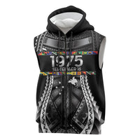 Independen Stet bilong Papua Niugini 1975 Sleeveless Zip Hoodie Black Tribal Papua New Guinea Province Flag LT9 Black - Polynesian Pride