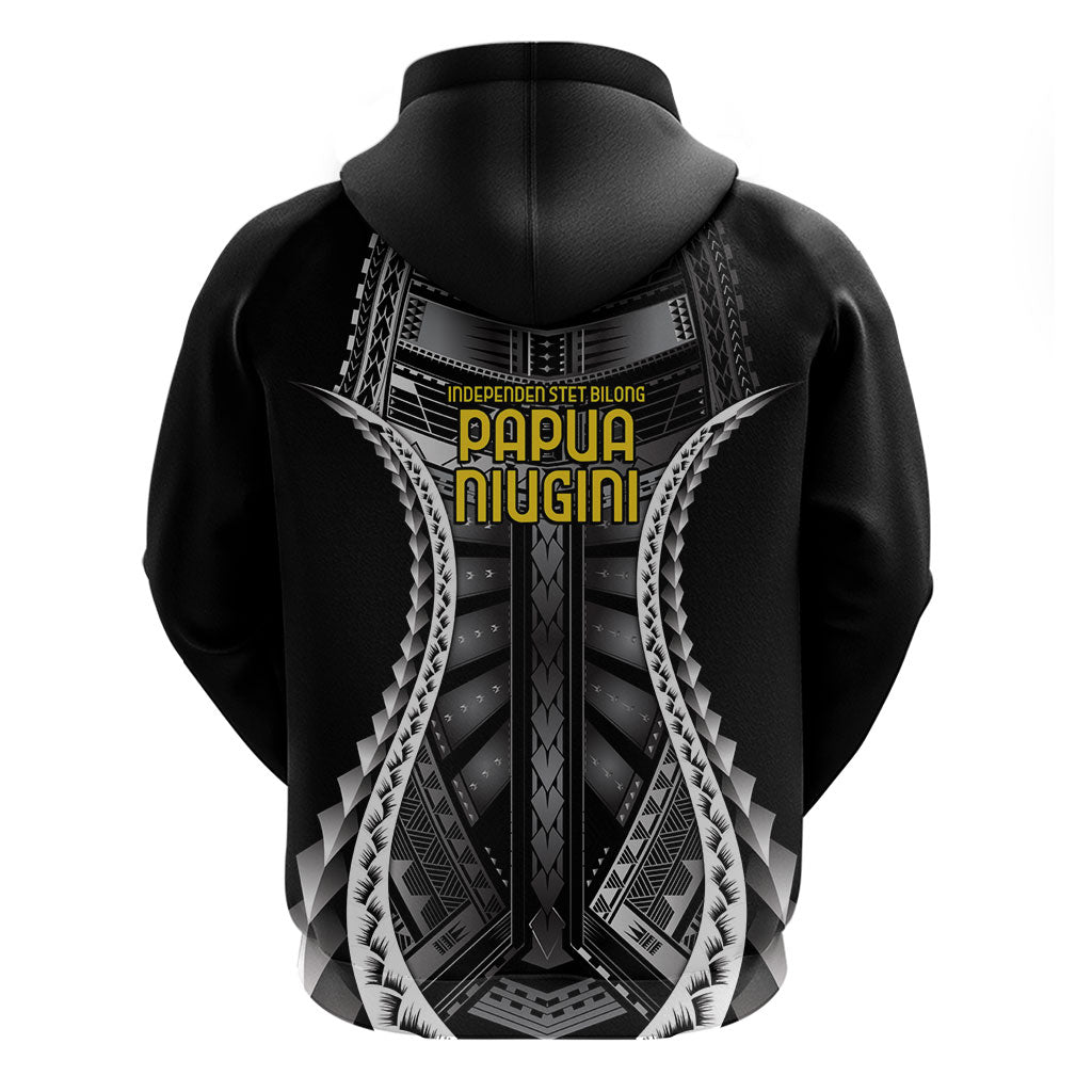 Independen Stet bilong Papua Niugini 1975 Zip Hoodie Black Tribal Papua New Guinea Province Flag LT9 - Polynesian Pride