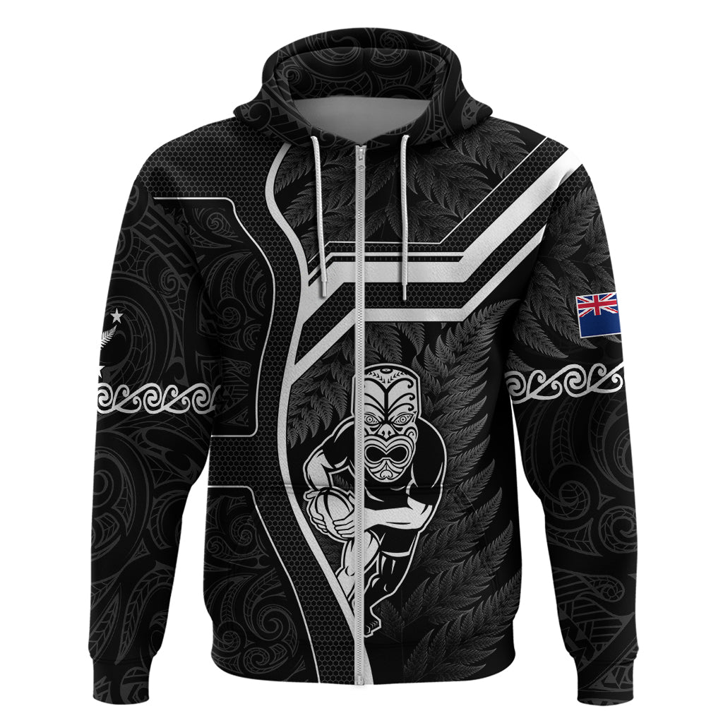 New Zealand Aotearoa Rugby Hoodie Black Fern Maori Tribal Sporty Style LT9 - Polynesian Pride