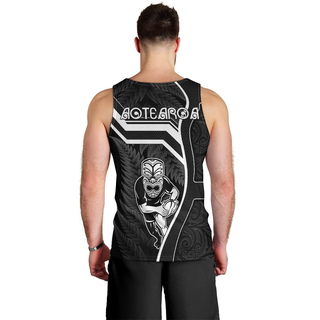 New Zealand Aotearoa Rugby Men Tank Top Black Fern Maori Tribal Sporty Style LT9 - Polynesian Pride