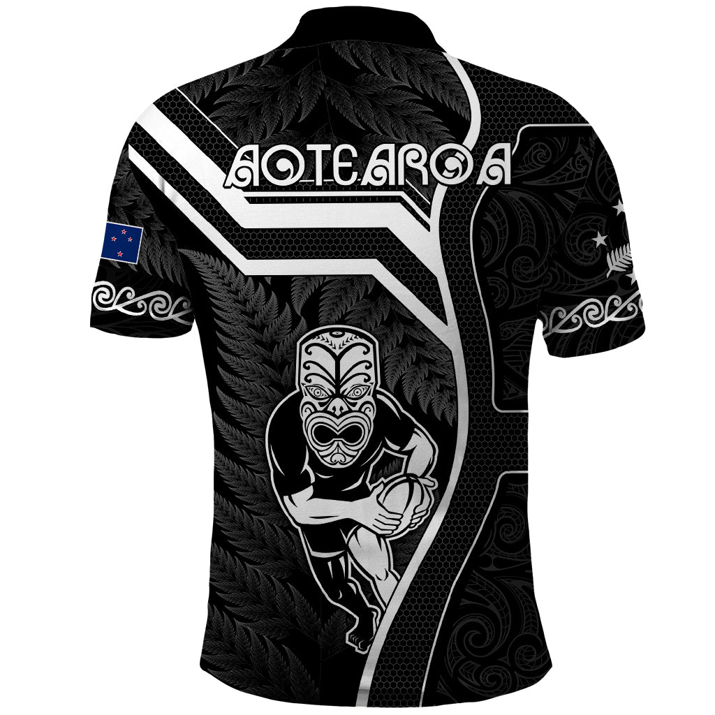 New Zealand Aotearoa Rugby Polo Shirt Black Fern Maori Tribal Sporty Style LT9 - Polynesian Pride
