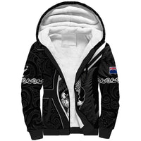 New Zealand Aotearoa Rugby Sherpa Hoodie Black Fern Maori Tribal Sporty Style LT9 Unisex Black - Polynesian Pride