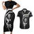 Custom New Zealand Aotearoa Rugby Couples Matching Short Sleeve Bodycon Dress and Hawaiian Shirt Black Fern Maori Tribal Sporty Style LT9 Black - Polynesian Pride