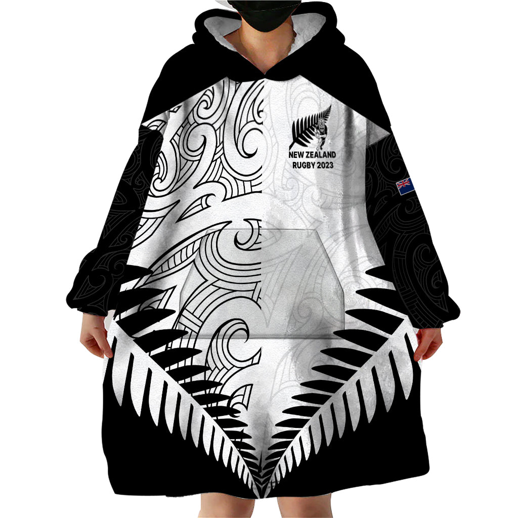 New Zealand Rugby Wearable Blanket Hoodie Proud Aoteroa Stylised Maori Koru LT9 - Polynesian Pride