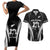 New Zealand Aotearoa Rugby Couples Matching Short Sleeve Bodycon Dress and Hawaiian Shirt Haka Dance Mixed Silver Fern Sporty Style LT9 Black - Polynesian Pride