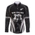 New Zealand Aotearoa Rugby Family Matching Puletasi Dress and Hawaiian Shirt Haka Dance Mixed Silver Fern Sporty Style LT9 Dad's Shirt - Long Sleeve Black - Polynesian Pride
