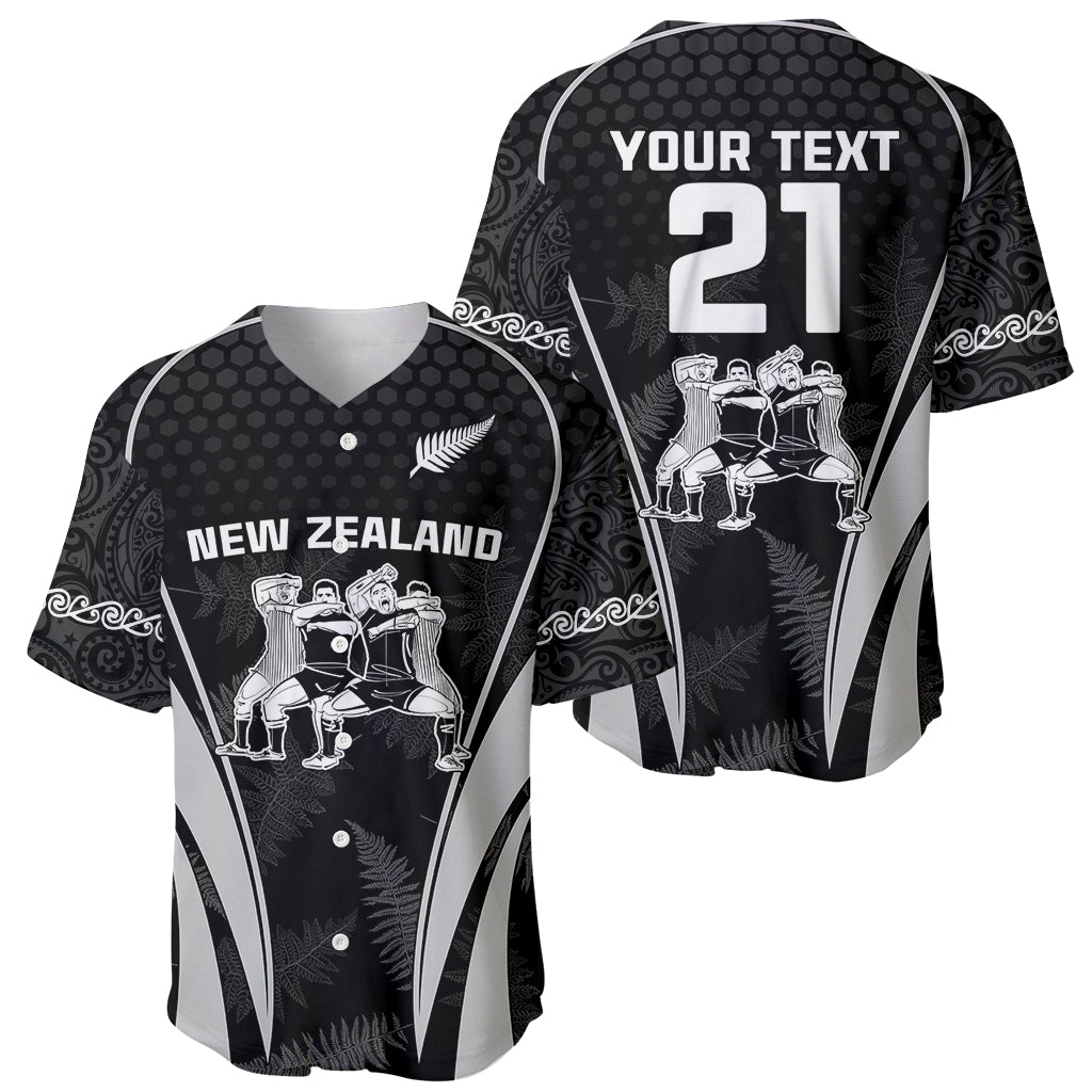 Custom New Zealand Aotearoa Rugby Baseball Jersey Haka Dance Mixed Silver Fern Sporty Style LT9 - Polynesian Pride
