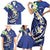 FSM Chuuk State Polynesian Shark Tattoo Personalised Family Matching Short Sleeve Bodycon Dress and Hawaiian Shirt