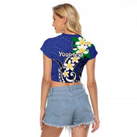 FSM Chuuk State Polynesian Shark Tattoo Personalised Raglan Cropped T Shirt