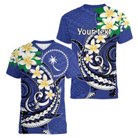 FSM Chuuk State Polynesian Shark Tattoo Personalised Women V-Neck T-Shirt