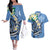 FSM Kosrae Polynesian Shark Tattoo Personalised Couples Matching Off The Shoulder Long Sleeve Dress and Hawaiian Shirt