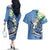 FSM Kosrae Polynesian Shark Tattoo Personalised Couples Matching Off The Shoulder Long Sleeve Dress and Hawaiian Shirt