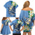 FSM Kosrae Polynesian Shark Tattoo Personalised Family Matching Off Shoulder Short Dress and Hawaiian Shirt