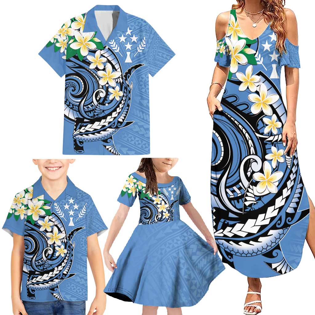 FSM Kosrae Polynesian Shark Tattoo Personalised Family Matching Summer Maxi Dress and Hawaiian Shirt