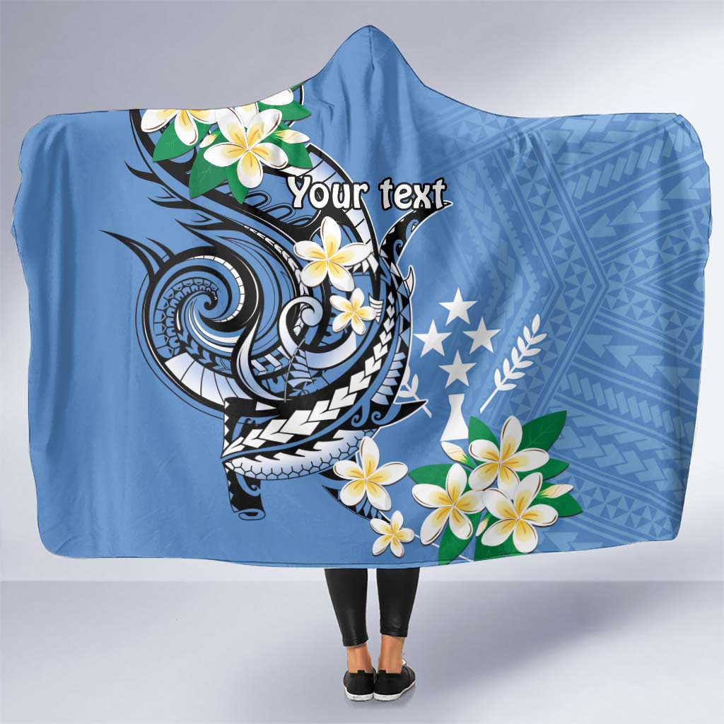 FSM Kosrae Polynesian Shark Tattoo Personalised Hooded Blanket